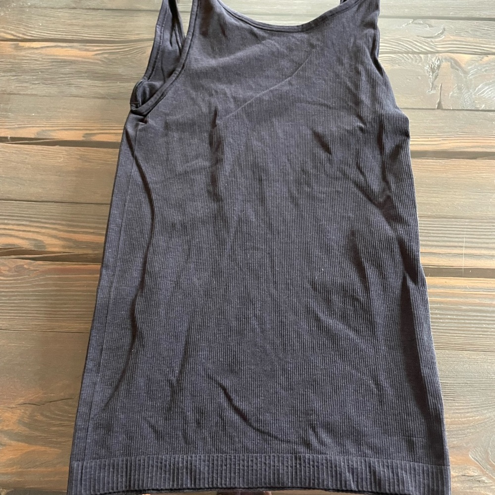 lululemon athletica Black Ribbed Scoop Tank